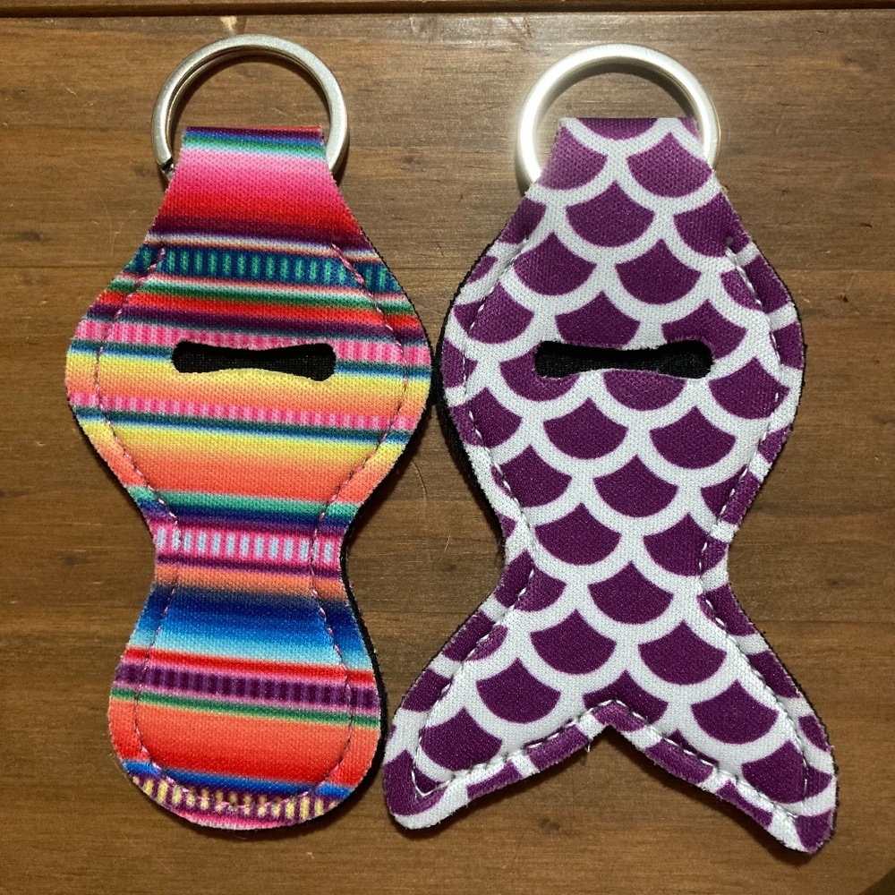 2 Count Lipstick Chapstick Keychain Holder-New!